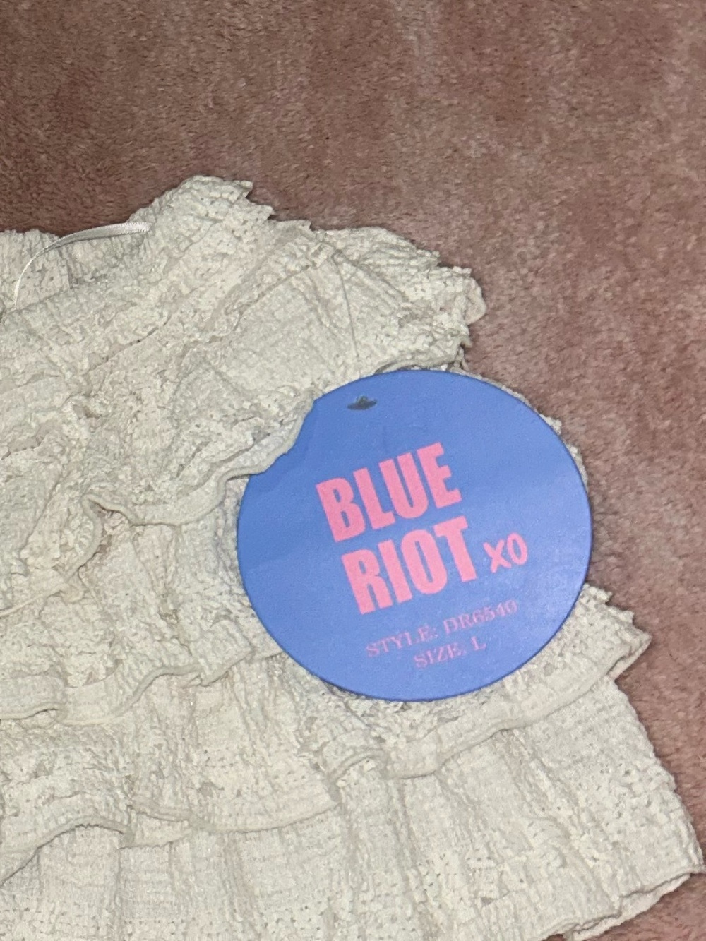 Blue Riot Cream Ruffled Bloomer Shorts - Picture 4 of 4